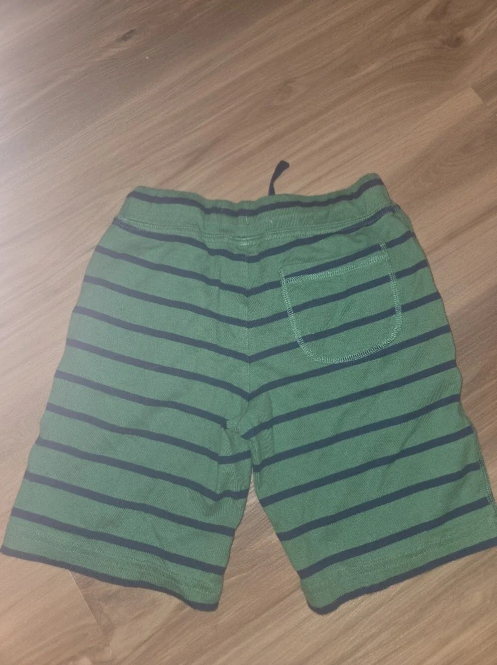 Boy's Mini Boden Green & Navy Striped Shorts - Swim Trunks - Sz 10yr, Cotton